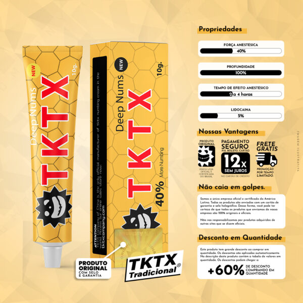 Pomada Anestésica TKTX Amarela 40% Original