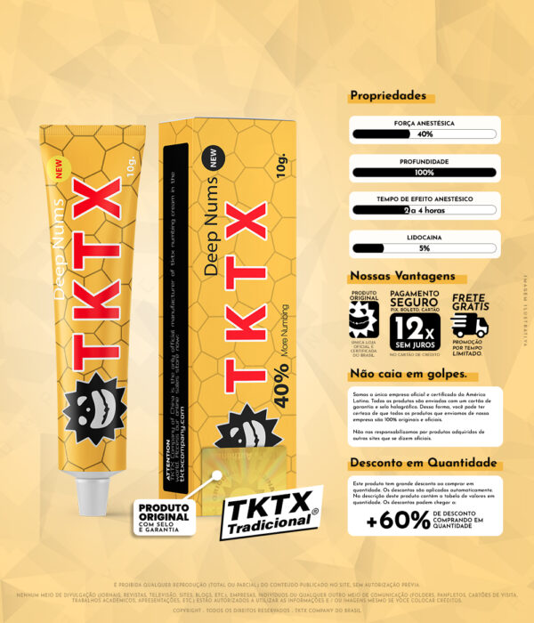 Pomada Anestésica TKTX Amarela 40% Original